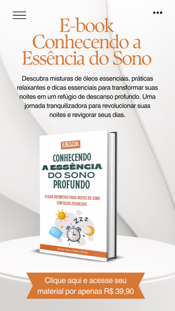 Capa de ebook sono profundo feito com óleos essenciais