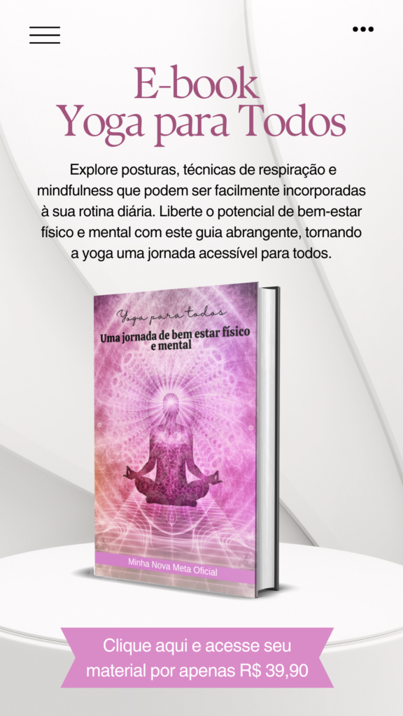 Capa de um ebook falando sobre os beneficios da yoga em nosso dia a dia!